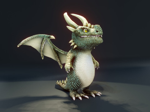 Cartoon Adamantine Dragon Animated 3D मॉडल
