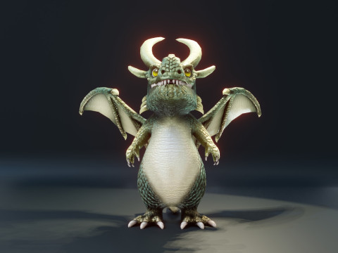 Cartoon Adamantine Dragon Animated 3D मॉडल