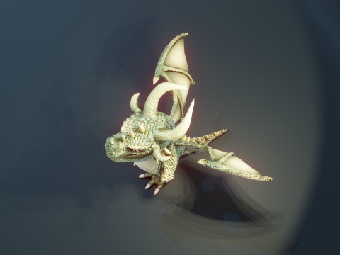 Cartoon Adamantine Dragon Animated 3D मॉडल