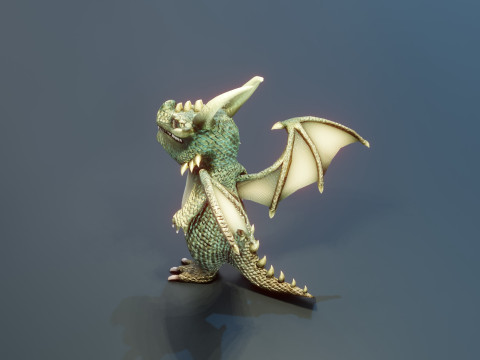 Cartoon Adamantine Dragon Animated 3D मॉडल