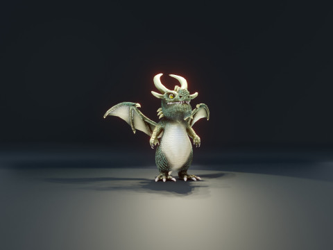 Cartoon Adamantine Dragon Animated 3D मॉडल