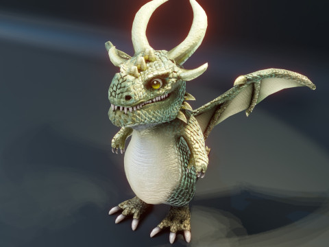 Cartoon Adamantine Dragon Animated 3D मॉडल