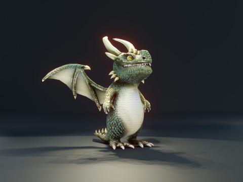 Cartoon Adamantine Dragon Animated 3D मॉडल