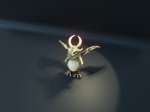 Cartoon Adamantine Dragon Animated 3D मॉडल