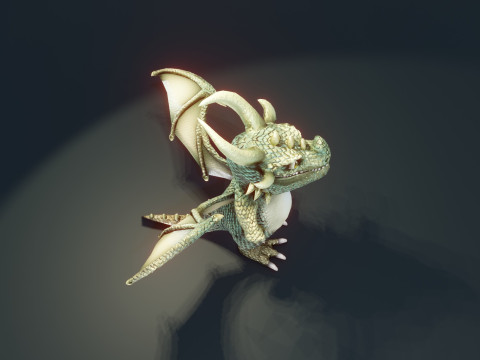 Cartoon Adamantine Dragon Animated 3D मॉडल