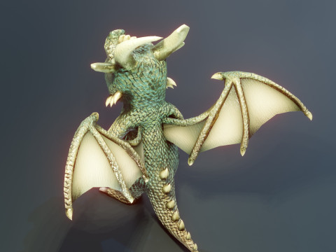Cartoon Adamantine Dragon Animated 3D मॉडल