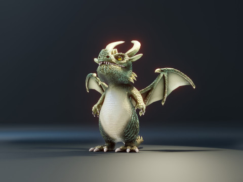 Cartoon Adamantine Dragon Animated 3D मॉडल