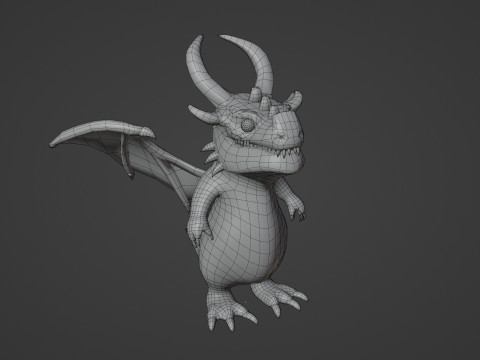 Cartoon Adamantine Dragon Animated 3D मॉडल