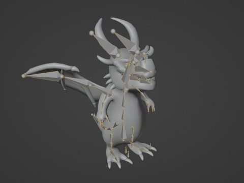 Cartoon Adamantine Dragon Animated 3D मॉडल