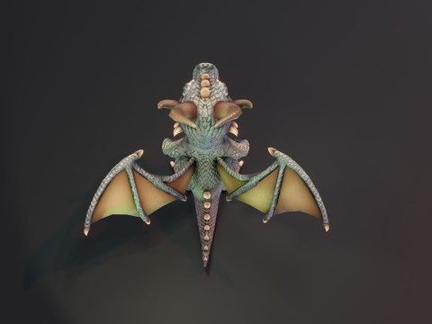 Cartoon Iron Dragon Animated 3D Model