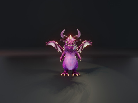 Cartoon Amethyst Dragon Animated Modèle 3D