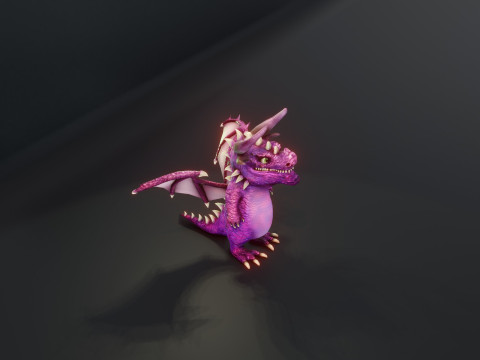 Cartoon Amethyst Dragon Animated Modèle 3D