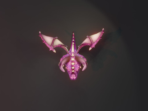 Cartoon Amethyst Dragon Animated Modèle 3D