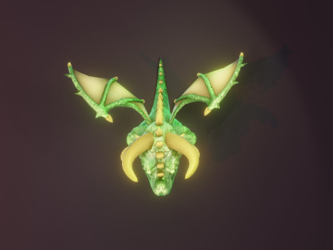 Cartoon Emerald Dragon Animated 3D 模型