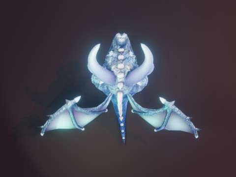 Cartoon Sapphire Dragon Animated 3D 모델