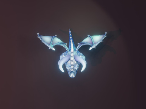 Cartoon Sapphire Dragon Animated 3D 모델