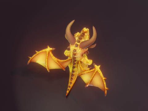 Cartoon Topaz Dragon Animated Modello 3D