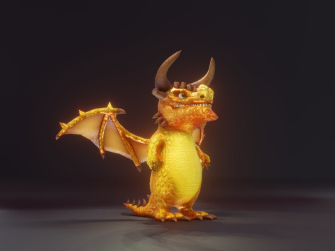 Cartoon Topaz Dragon Animated Modello 3D