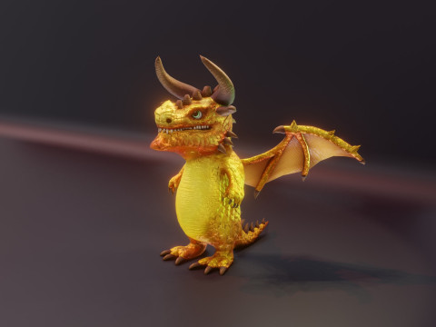 Cartoon Topaz Dragon Animated Modello 3D