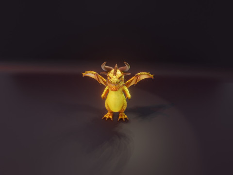 Cartoon Topaz Dragon Animated Modello 3D