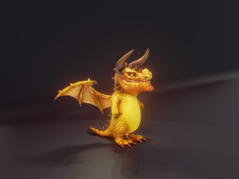 Cartoon Topaz Dragon Animated Modello 3D