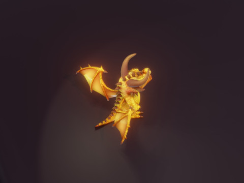 Cartoon Topaz Dragon Animated Modello 3D