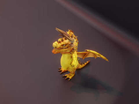 Cartoon Topaz Dragon Animated Modello 3D