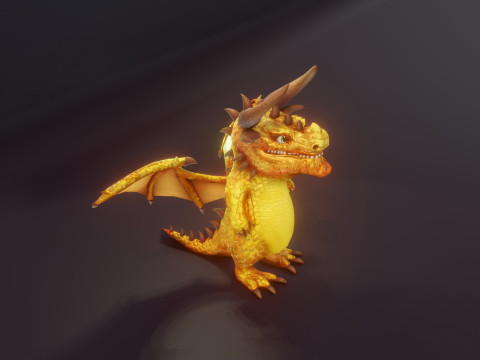 Cartoon Topaz Dragon Animated Modello 3D