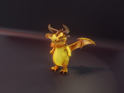 Cartoon Topaz Dragon Animated Modello 3D