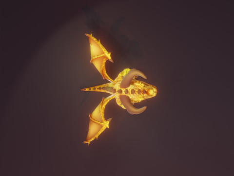 Cartoon Topaz Dragon Animated Modello 3D