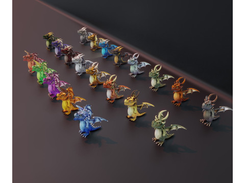 Cartoon Dragons 20 Stylized Dragons Pack 3D Model