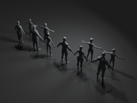 Human Body Base Mesh 40 Models Pack 3Dモデル