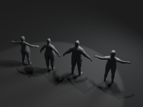 Human Body Base Mesh 10 Models Pack 20k Polygons 3D Model