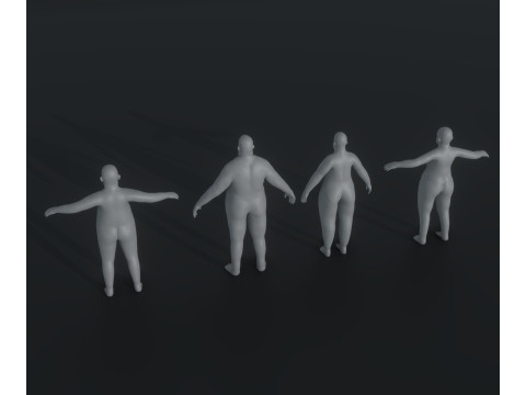 Human Body Base Mesh Animated and Rigged 20k Polygons 10 Models Pack 3D मॉडल