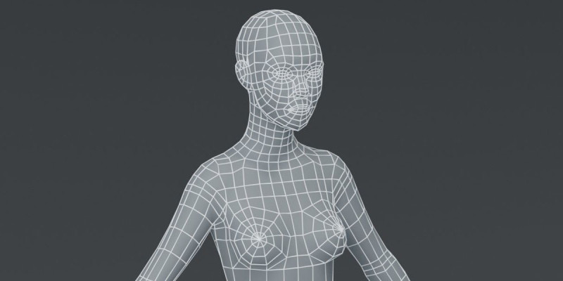 Female Body Base Mesh 3D Model .c4d .max .obj .3ds .fbx .stl .blend 