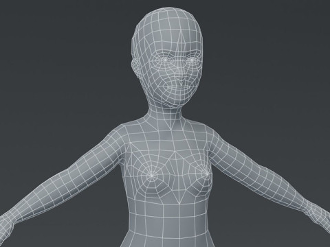 Girl Body Base Mesh 3D Model