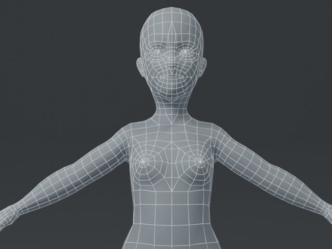 Girl Body Base Mesh 3D Модель