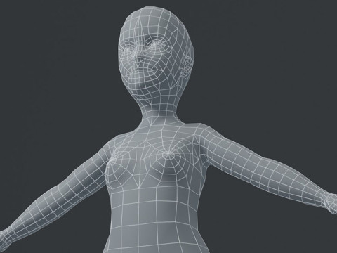 Girl Body Base Mesh 3D Модель