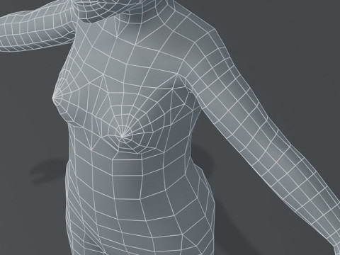 Girl Body Base Mesh 3D Модель
