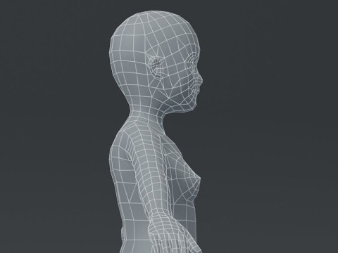 Girl Body Base Mesh 3D Модель