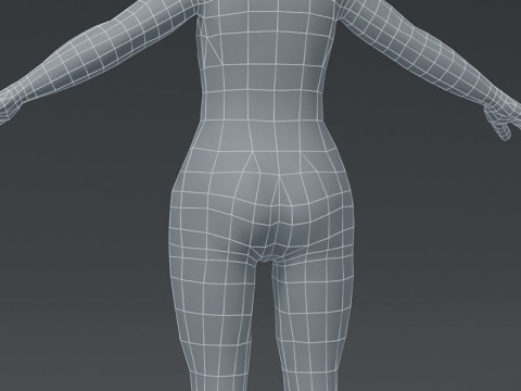 Girl Body Base Mesh 3D Модель