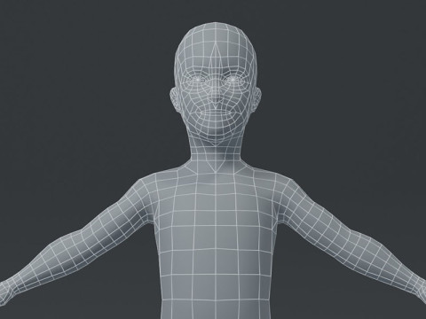 Boy Body Base Mesh Model 3D