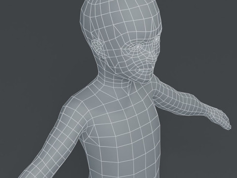 Boy Body Base Mesh Model 3D