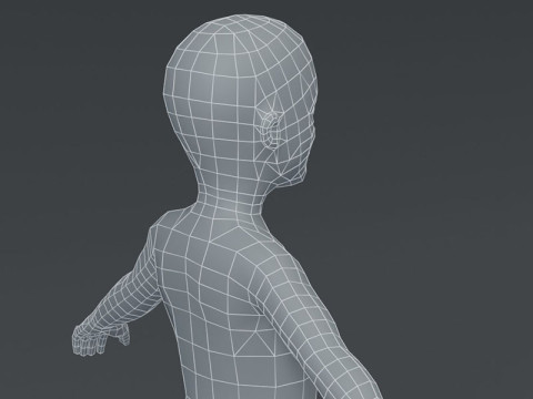 Boy Body Base Mesh Model 3D