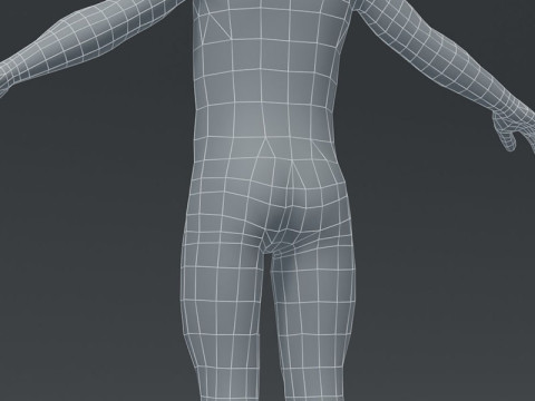 Boy Body Base Mesh Model 3D