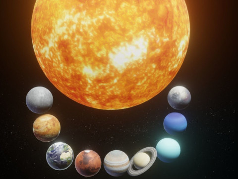 Photorealistic Solar System 3D Model