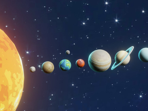 Stylized Solar System Modello 3D