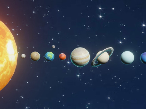 Stylized Solar System 3D 모델