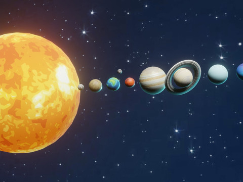 Stylized Solar System 3D 모델