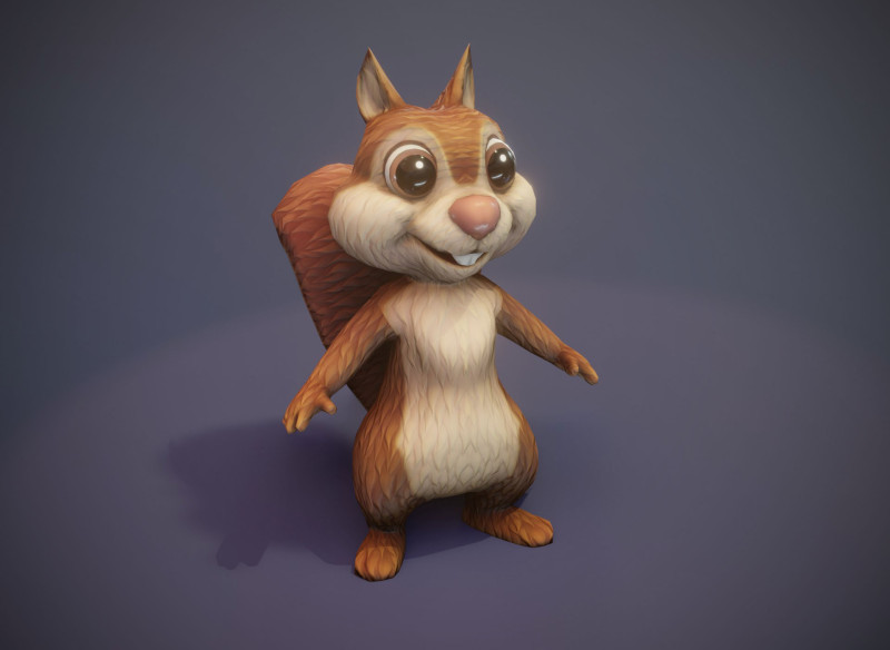 Cartoon Squirrel Animated Modèle 3D .c4d .max .obj .3ds .fbx .stl .blend 